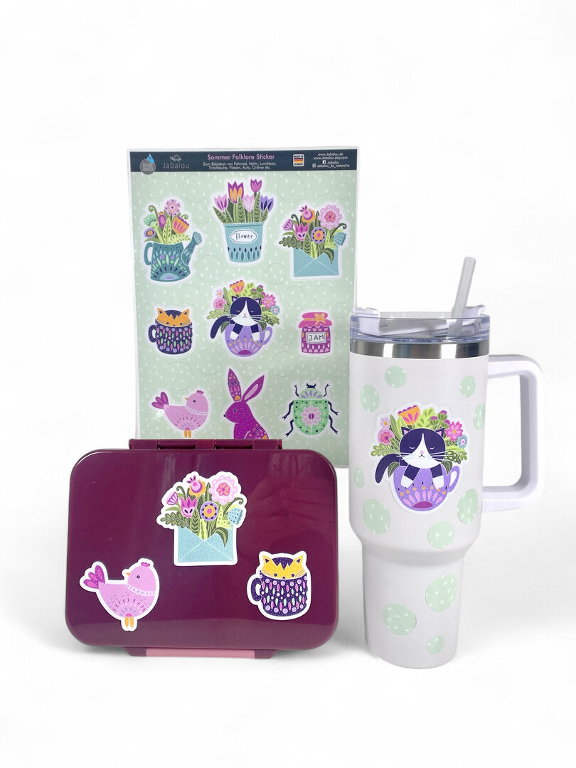 Sommer Folklore Sticker spülmaschinenfest