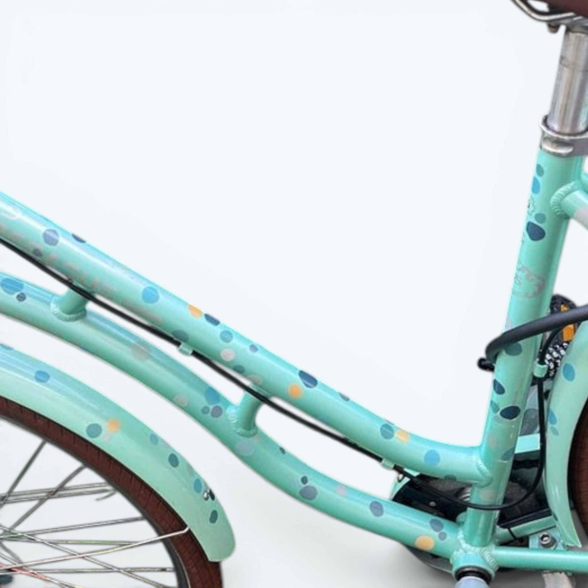 Fahrradaufkleber Punkte  Blau - Grün - wetterfeste Sticker für Fahrrad und Helm
