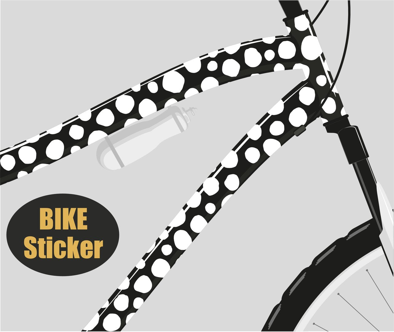 Fahrradsticker Punkte  weiß