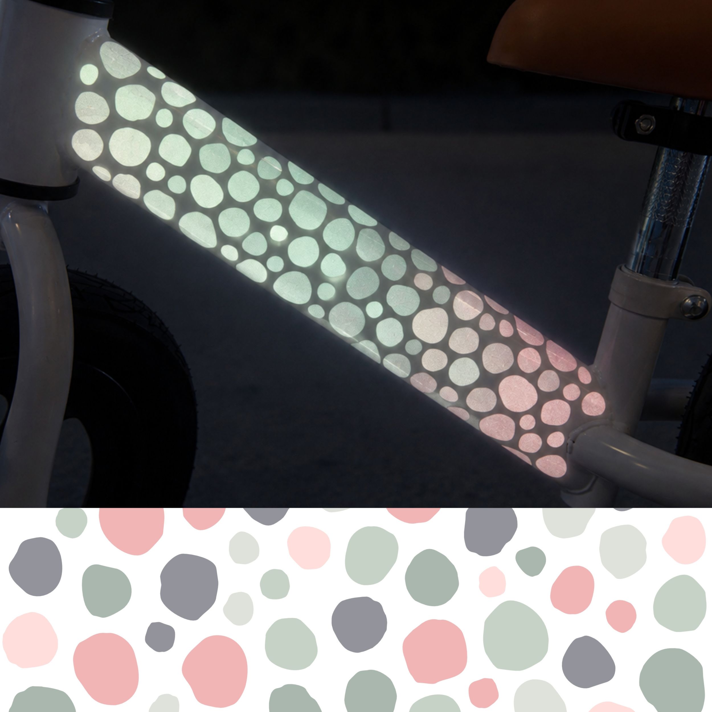 Reflektierende Fahrradaufkleber Punkte Kaktus - reflektive Sticker für Fahrrad & Helm