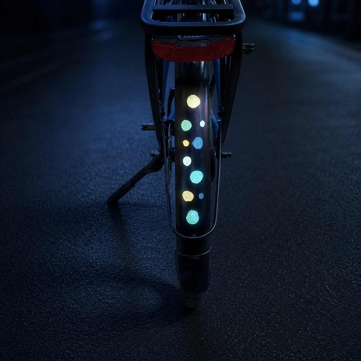 Reflektierende Fahrradaufkleber Punkte Blau-Grün - reflektierende Sticker für Fahrrad und Helm