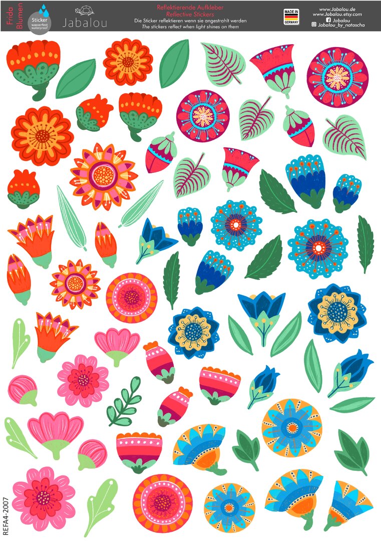 REFLECT Fahrradsticker Blumen mexikanisch