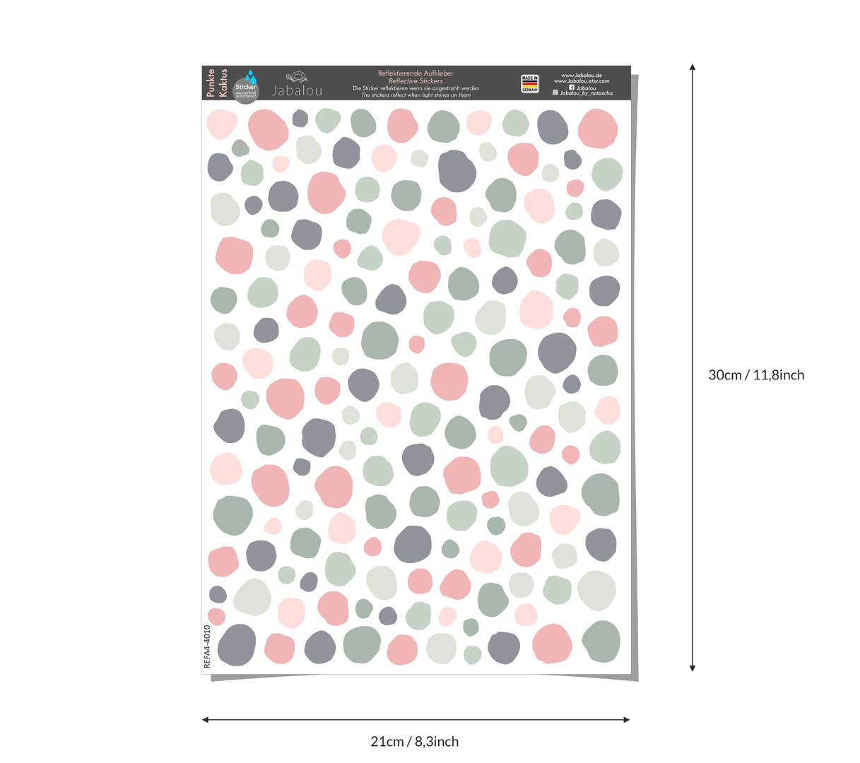 REFLECT Fahrradaufkleber Punkte KAKTUS