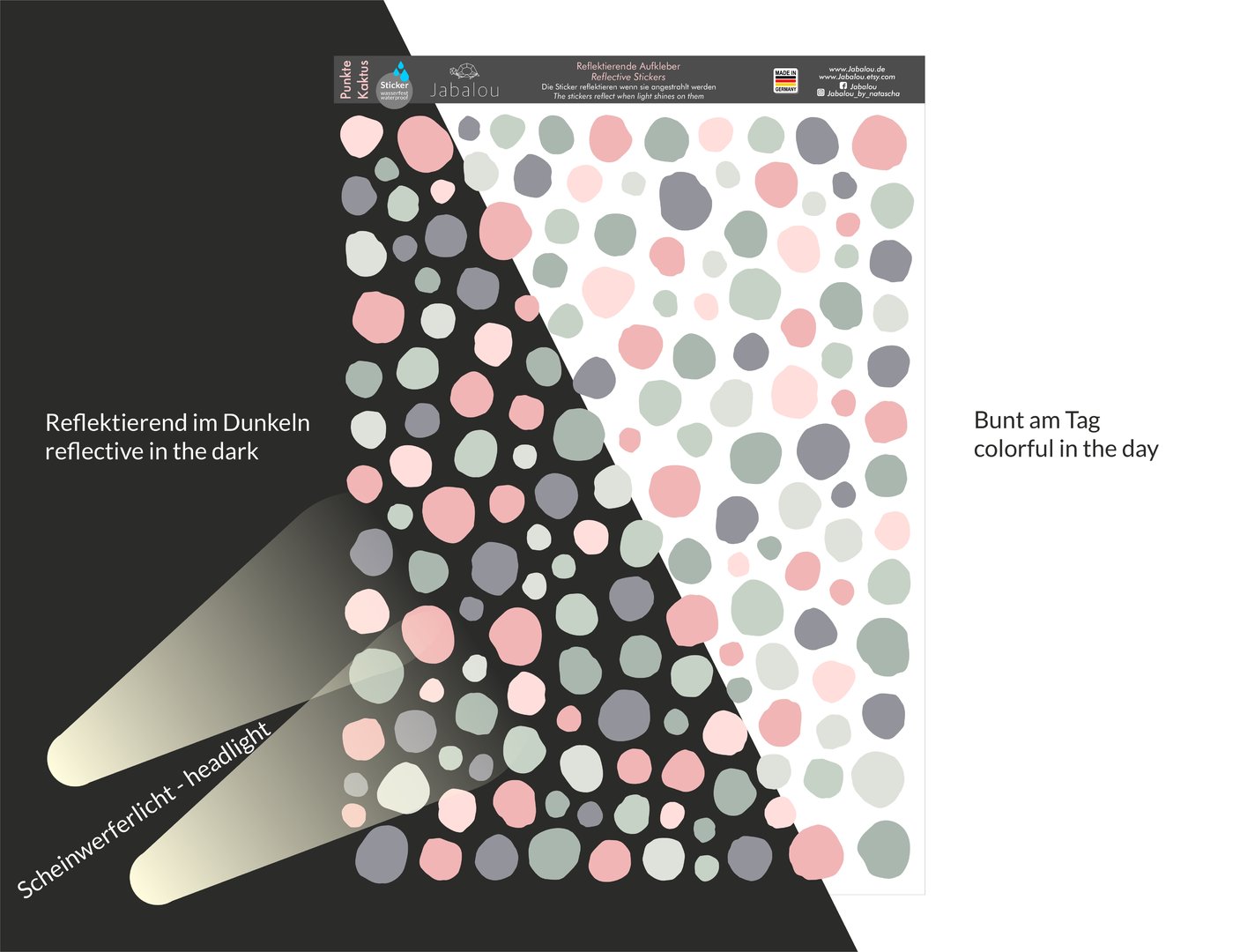 REFLECT Fahrradaufkleber Punkte KAKTUS