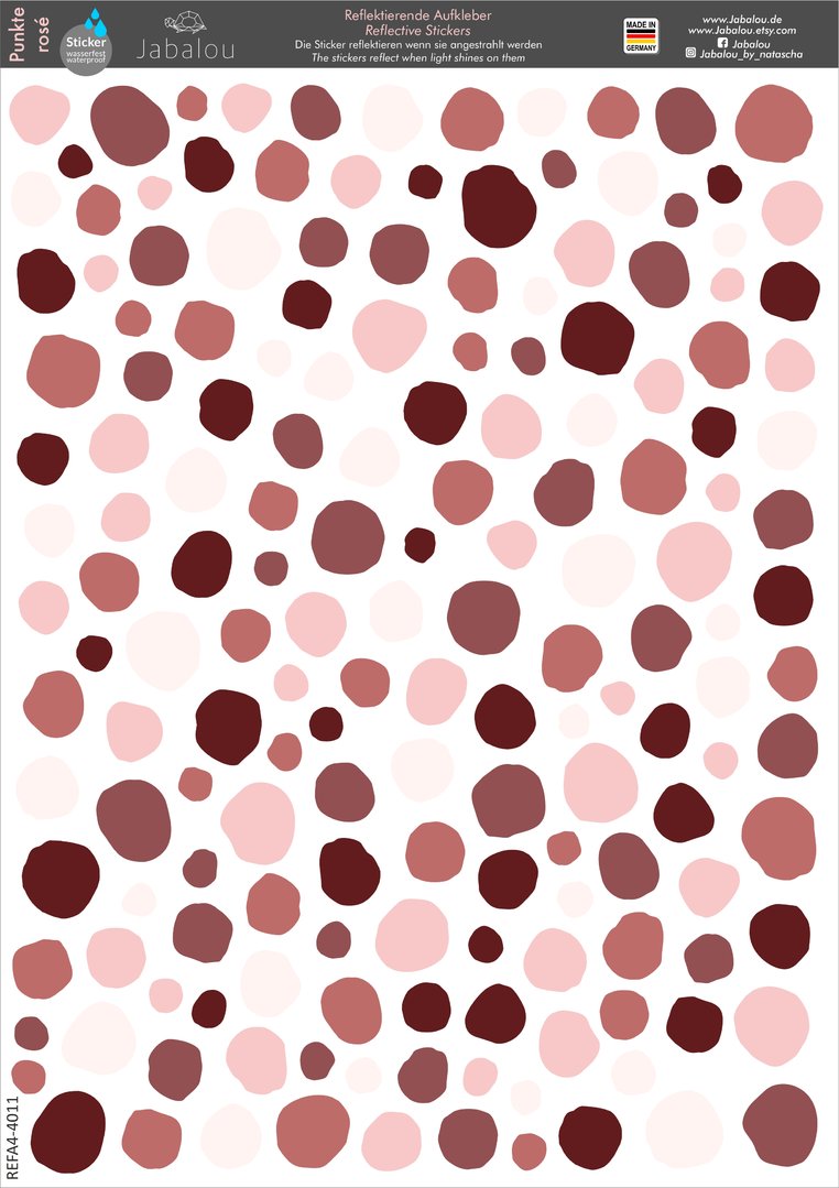 REFLECT Fahrradaufkleber Punkte ROSE