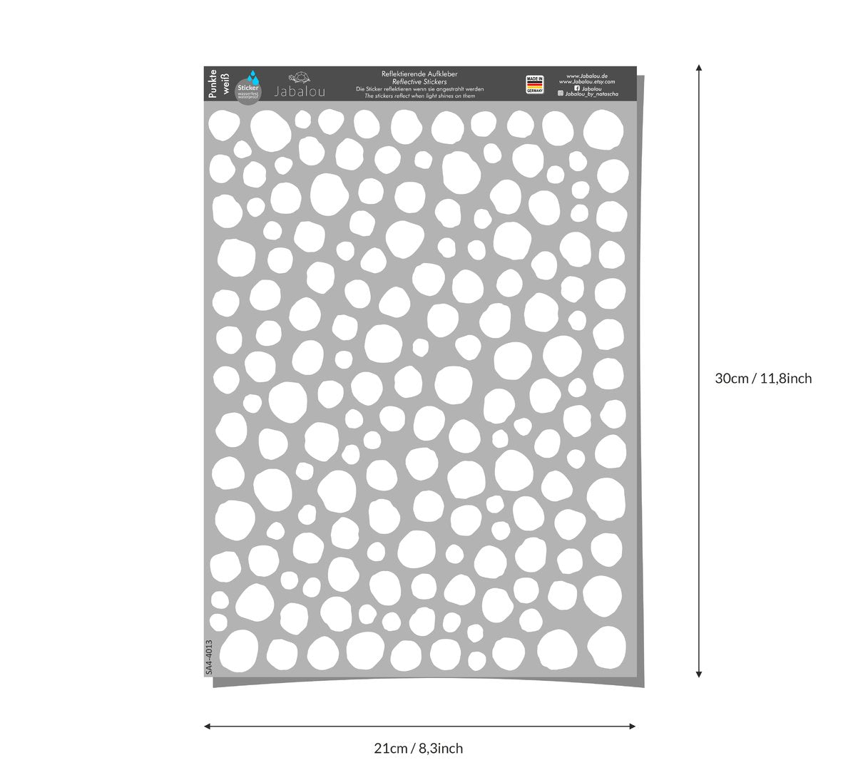 REFLECT Fahrradaufkleber Punkte WEISS