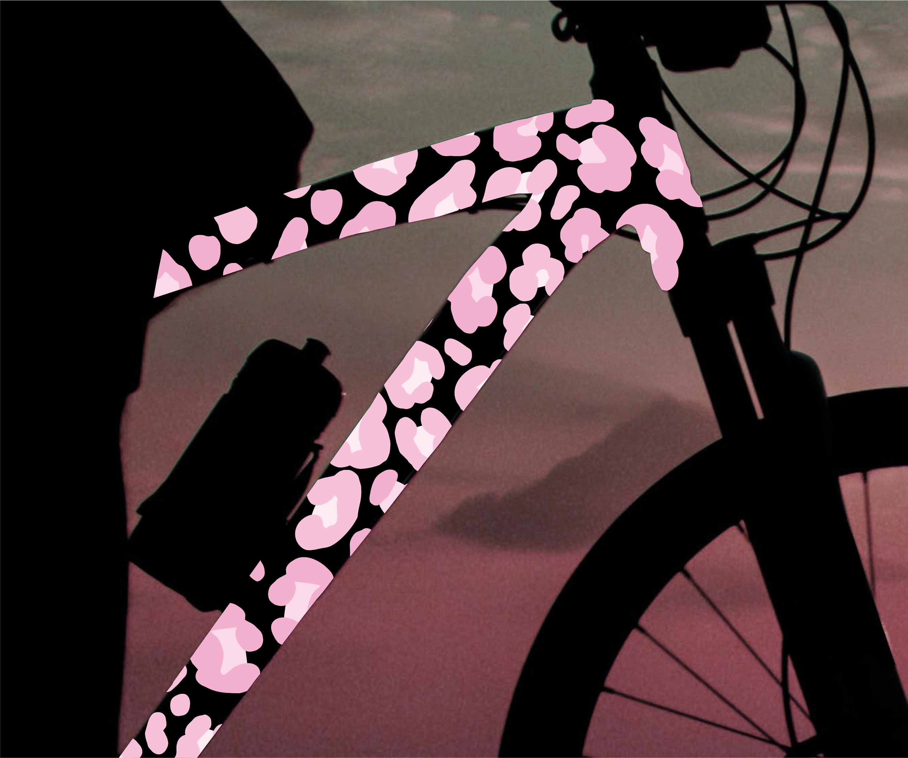 Reflektierende Fahrradaufkleber Leoparden Muster ROSA - reflective Sticker für Fahrrad Helm