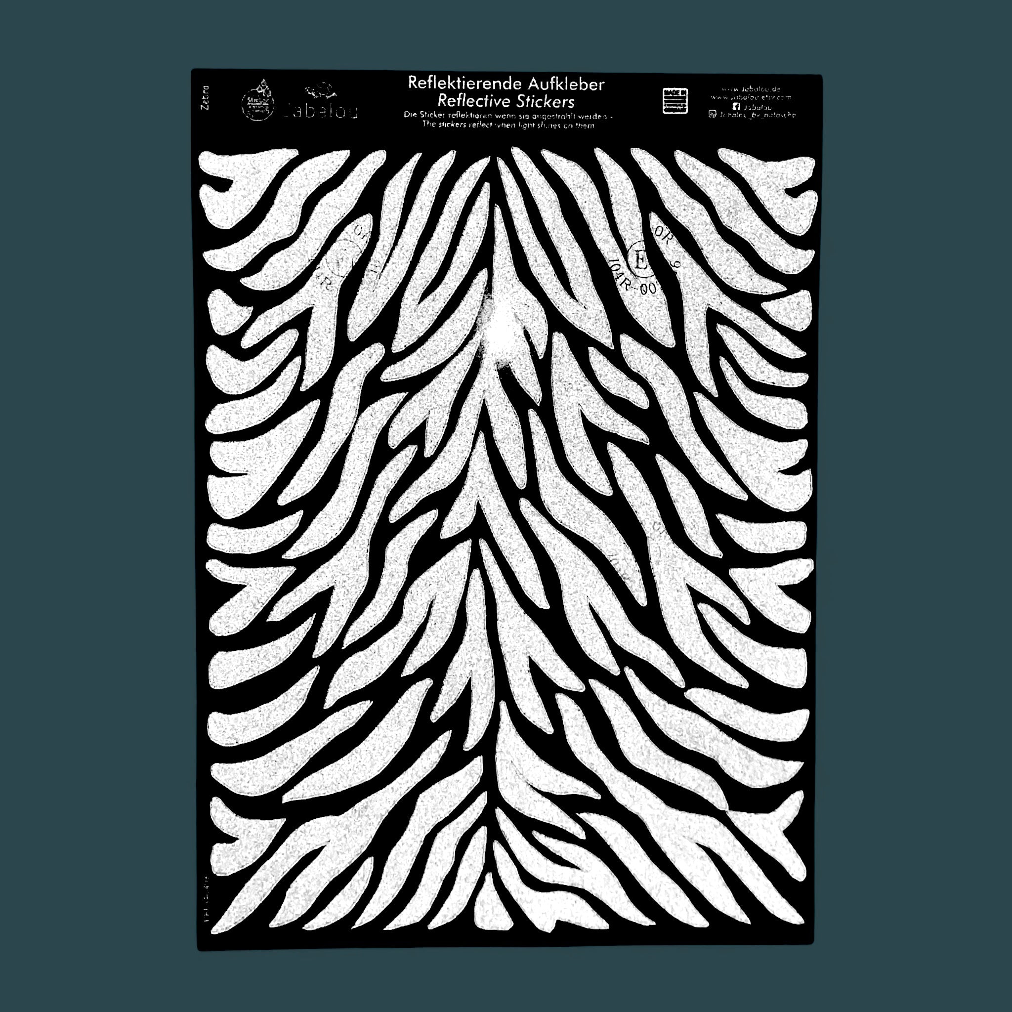 Reflektierende Fahrradaufkleber Zebra Muster - reflective Sticker für Fahrrad Helm
