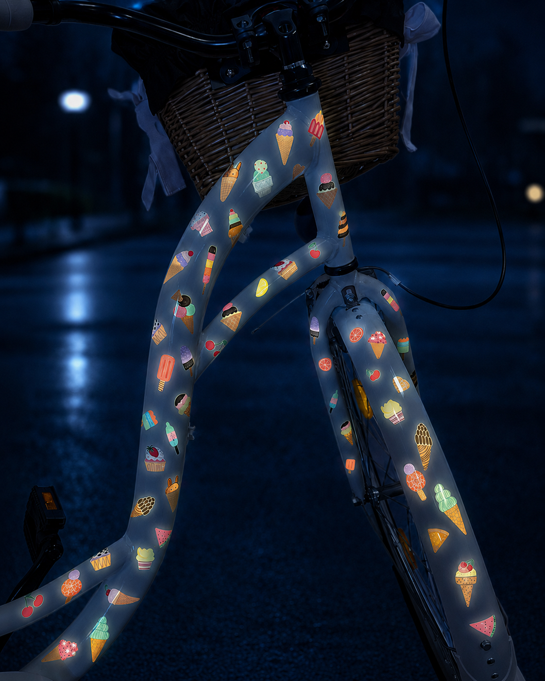 Reflektierende Fahrradaufkleber Eis - reflective Sticker für Fahrrad Helm