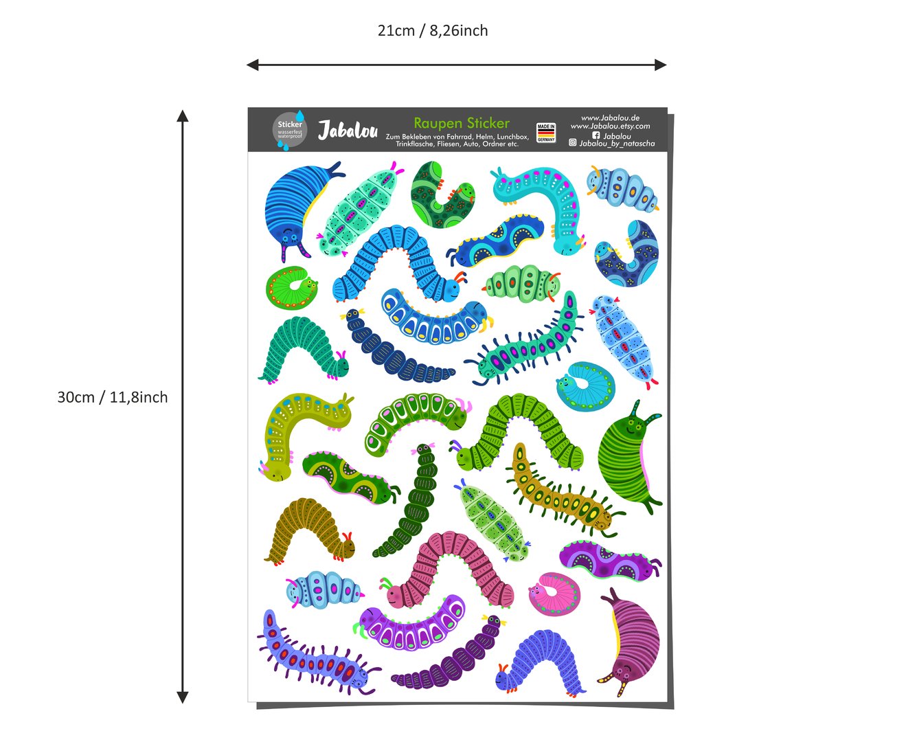 Fahrradaufkleber Raupen