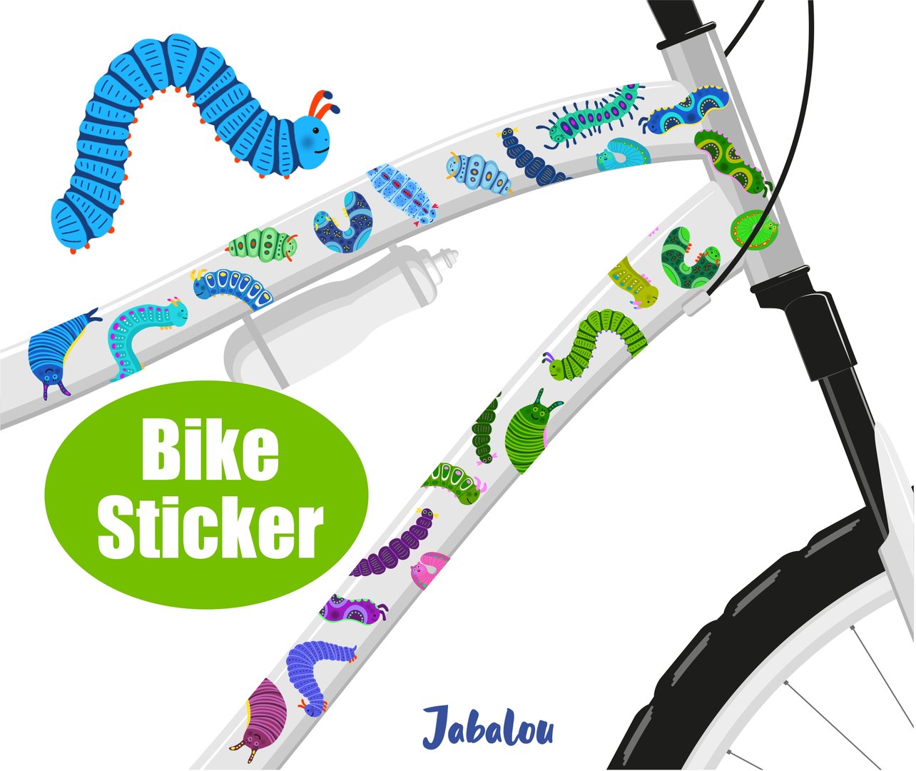 Fahrradaufkleber Raupen
