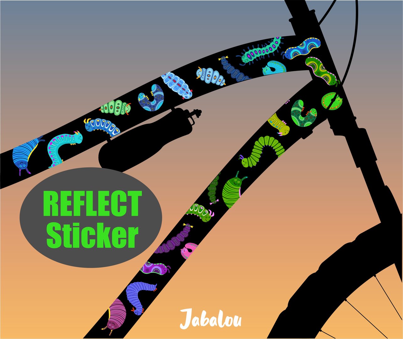 REFLECT Fahrradaufkleber Raupen
