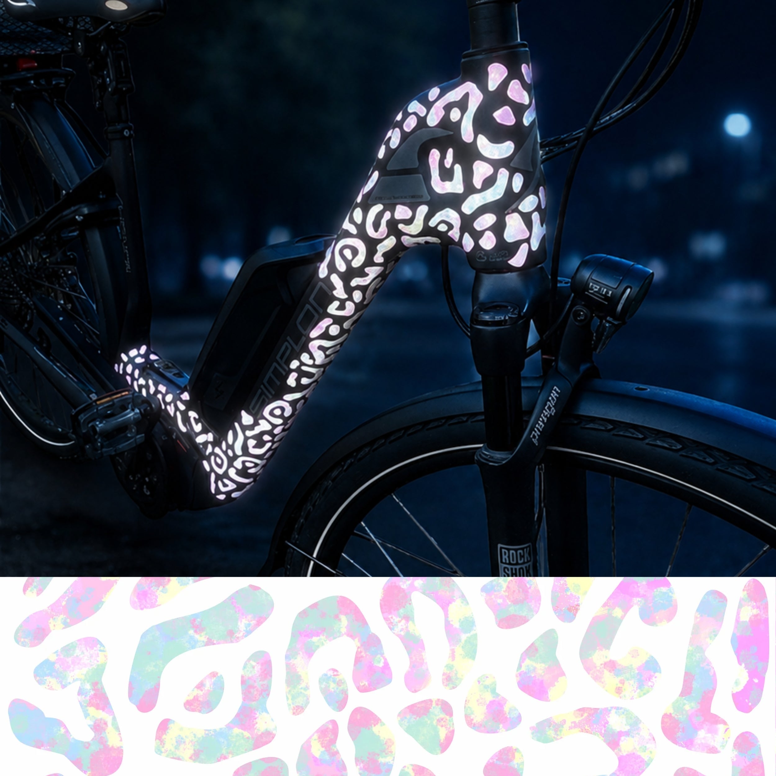 Reflektierende Fahrradaufkleber Animal Print Pastell - Sicherheitssticker für Fahrrad