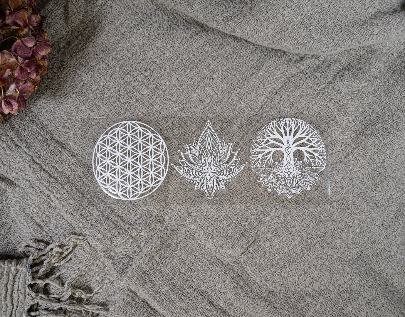 Rub on Sticker A4 3er Set Lotus