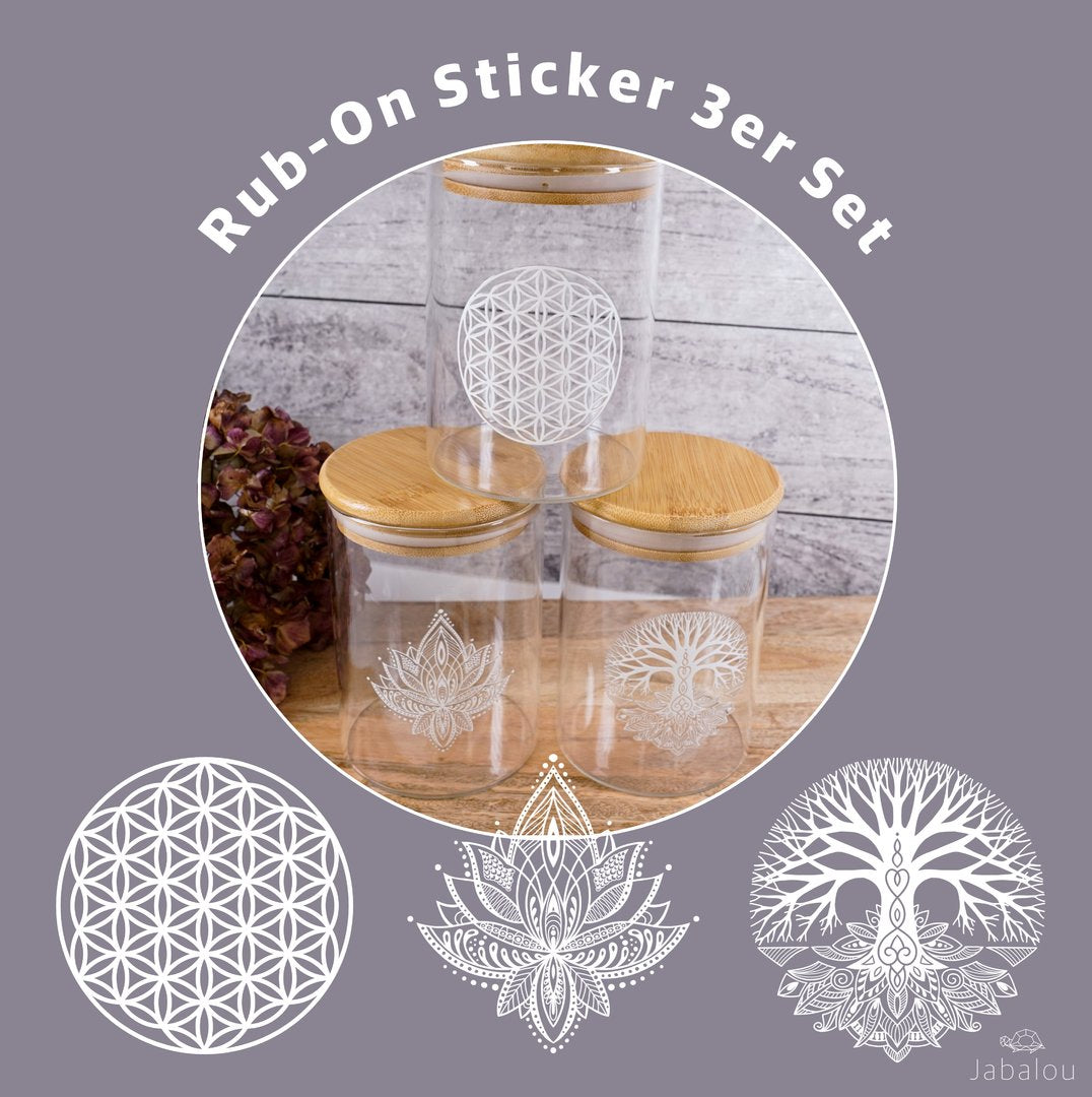 Rub on Sticker A4 3er Set Lotus