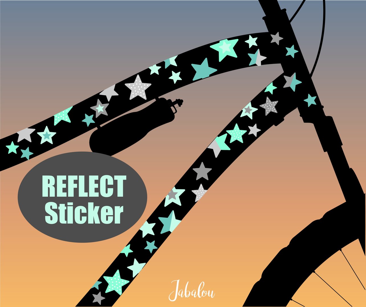 REFLECT Fahrradaufkleber Sterne Mint