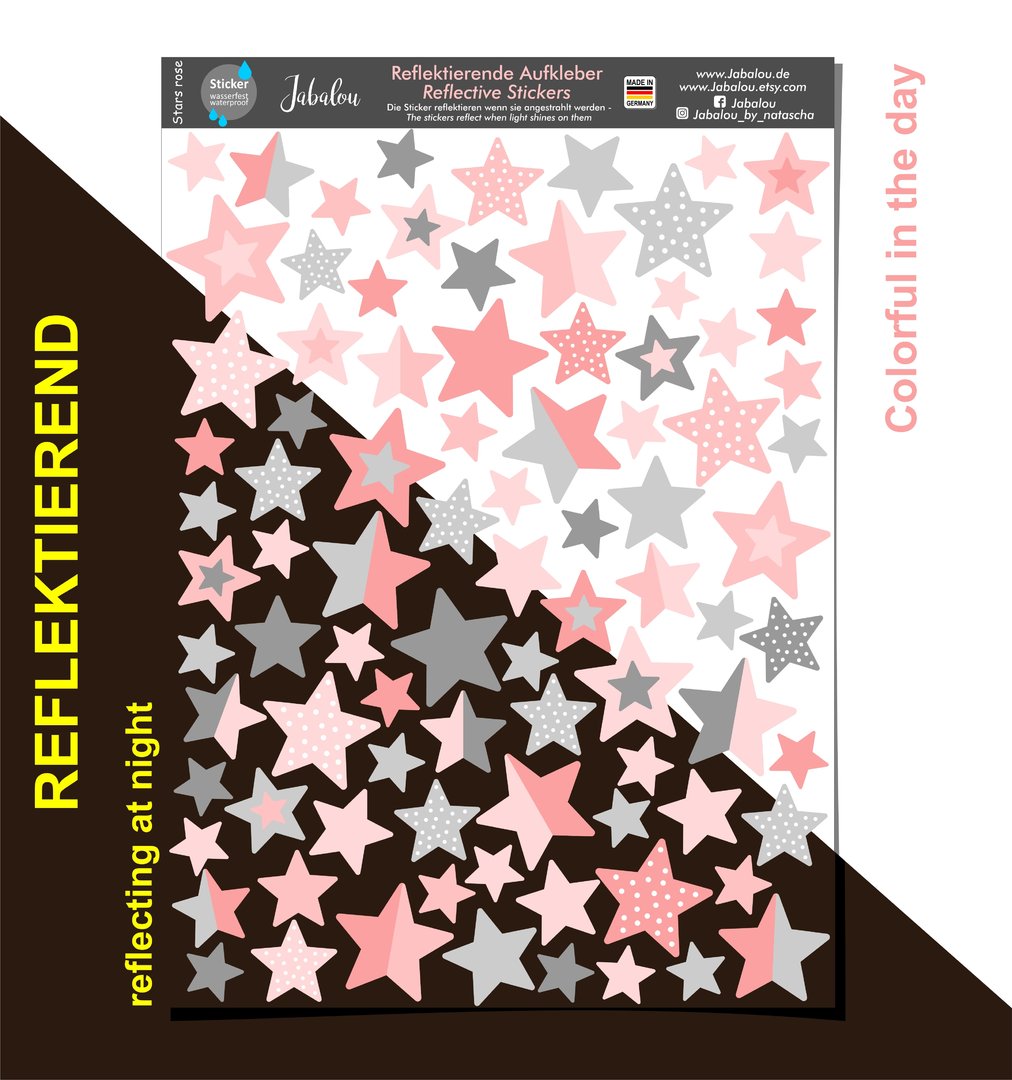 REFLECT Fahrradaufkleber Sterne Rosa