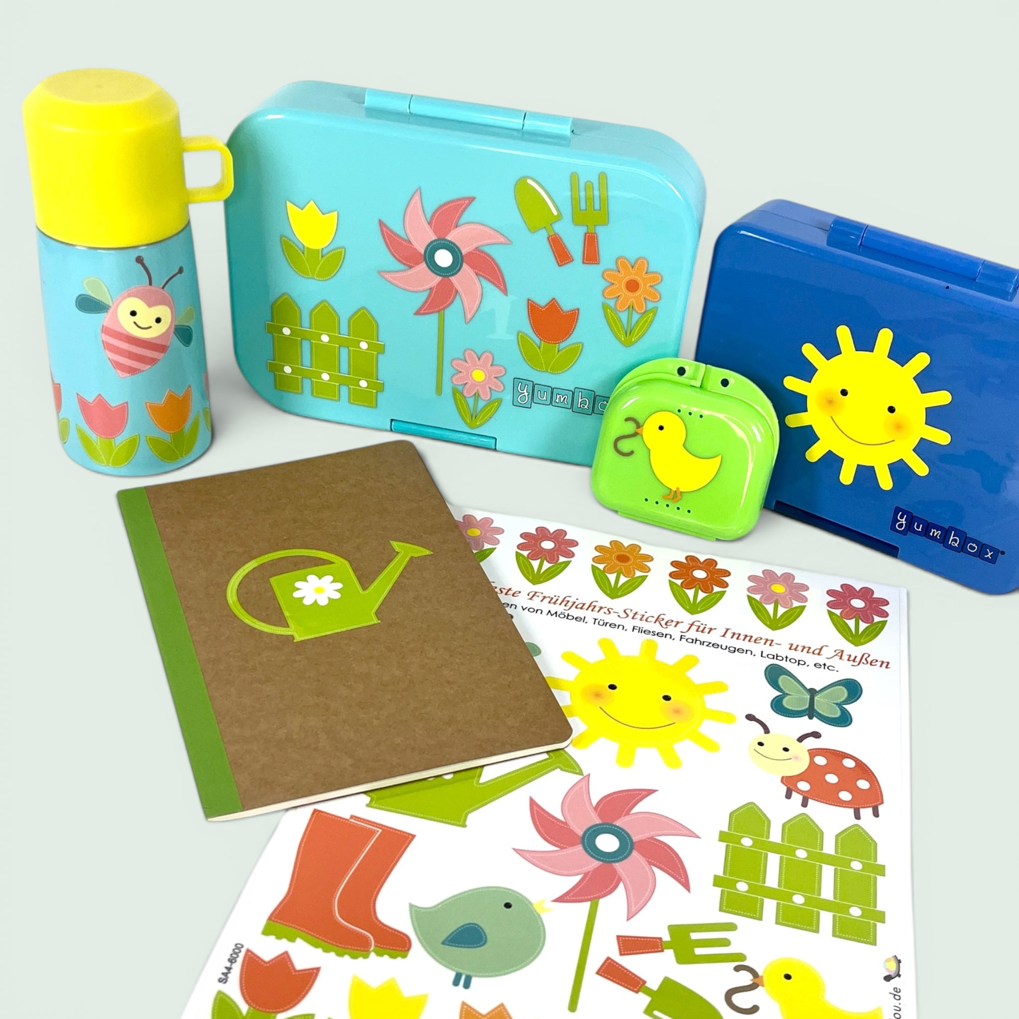 Sticker Garten spülmaschinenfest Aufkleber für Trinkflasche und Brotdose