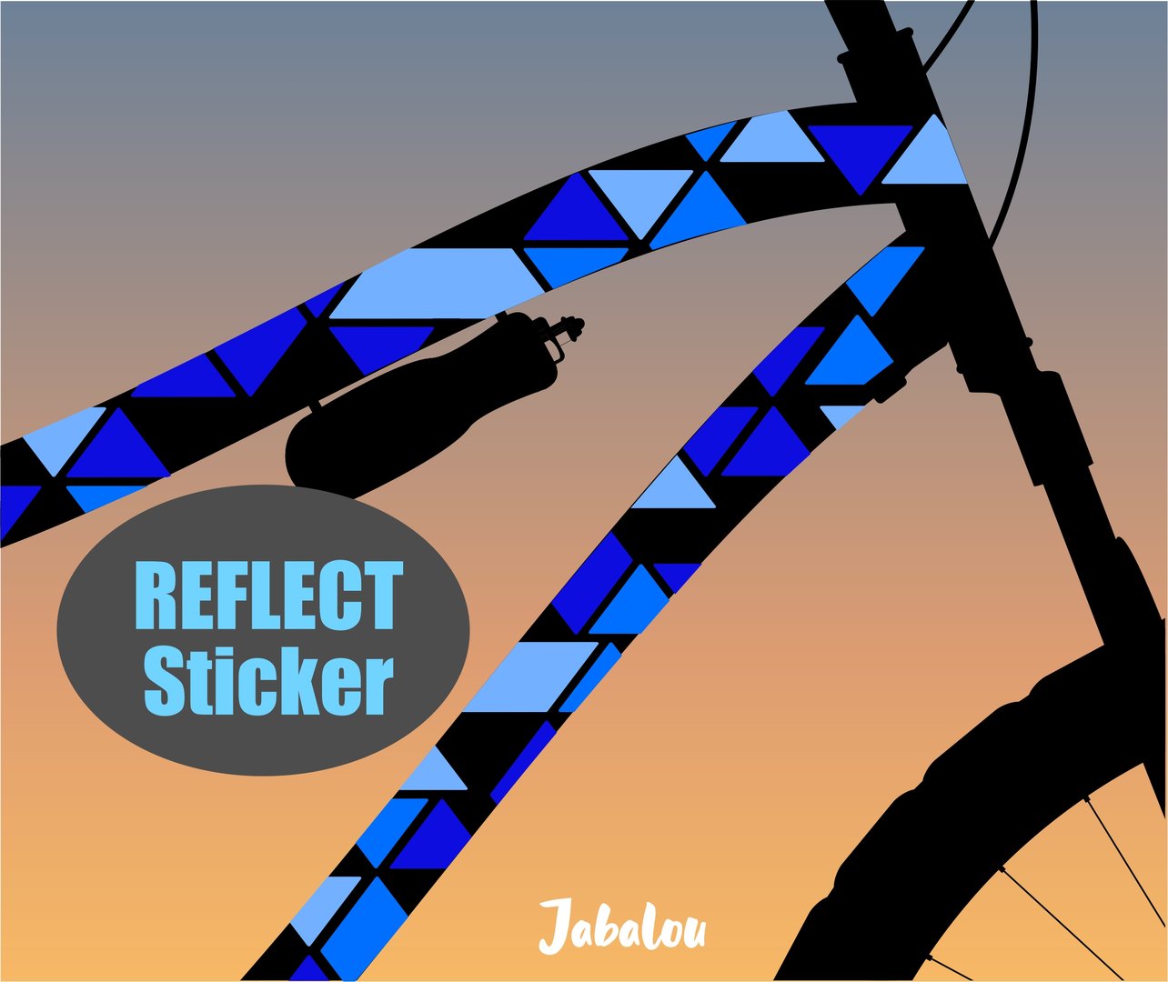REFLECT Fahrradaufkleber Triangle blau