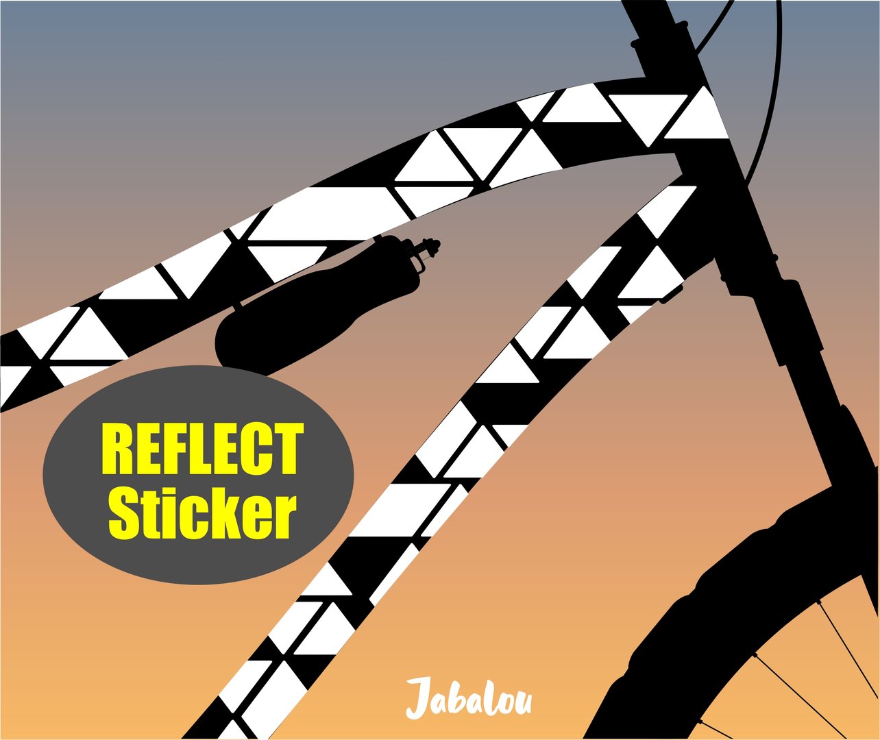 REFLECT Fahrradaufkleber Triangle weiß