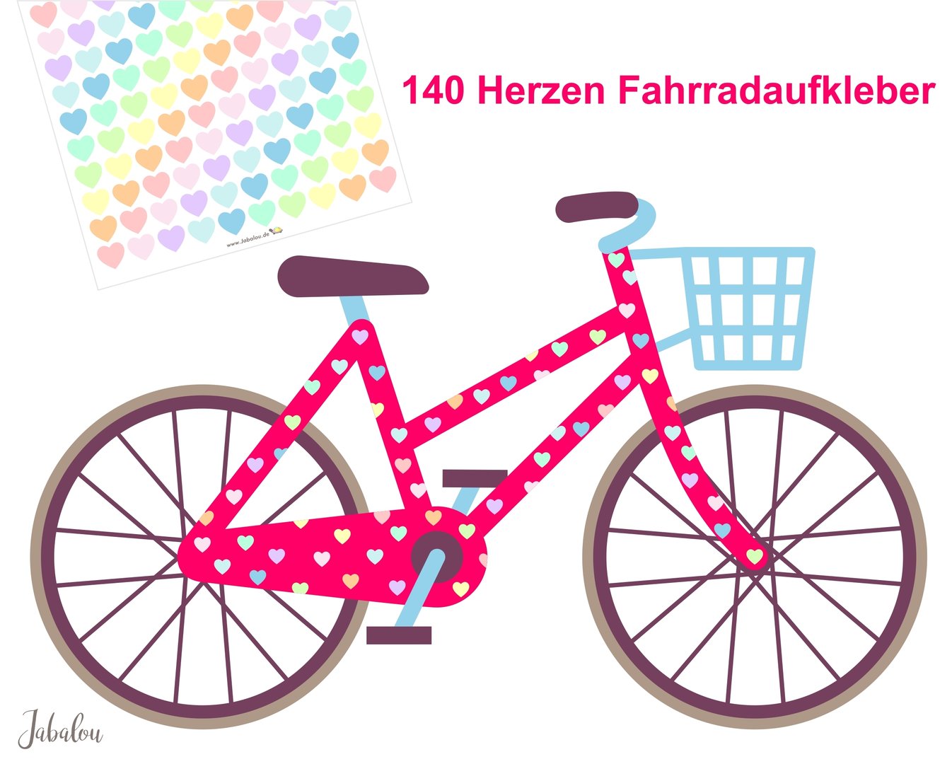 Fahradsticker Confetti Herzen CANDY