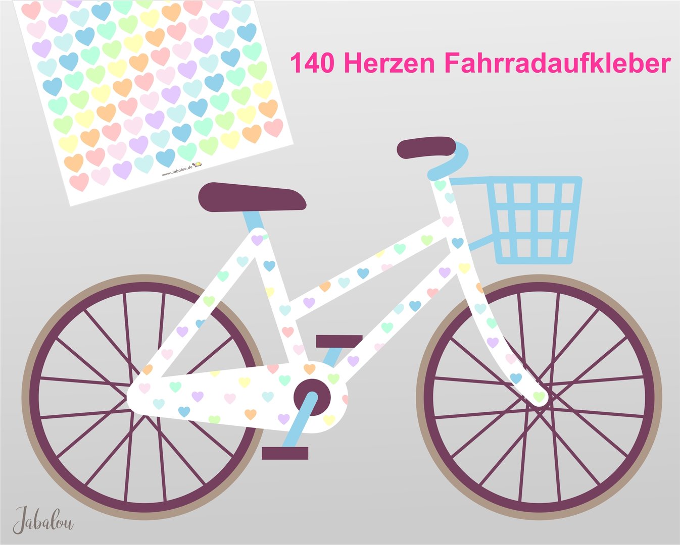 Fahradsticker Confetti Herzen CANDY