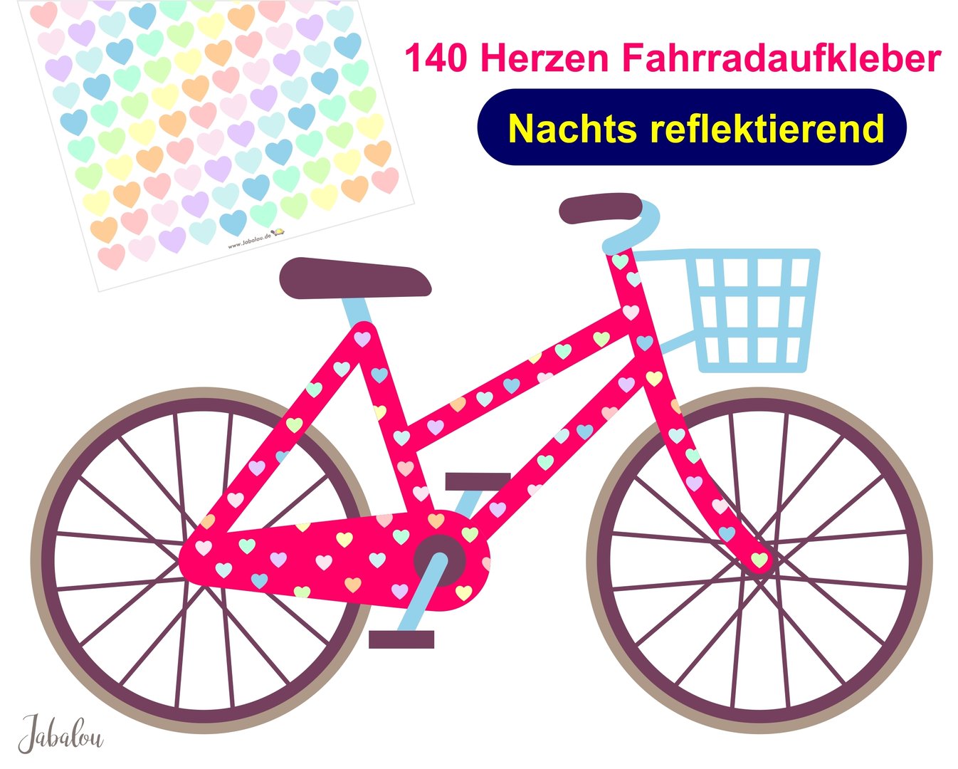 REFLECT Fahrradaufkleber Confetti Herzen Candy