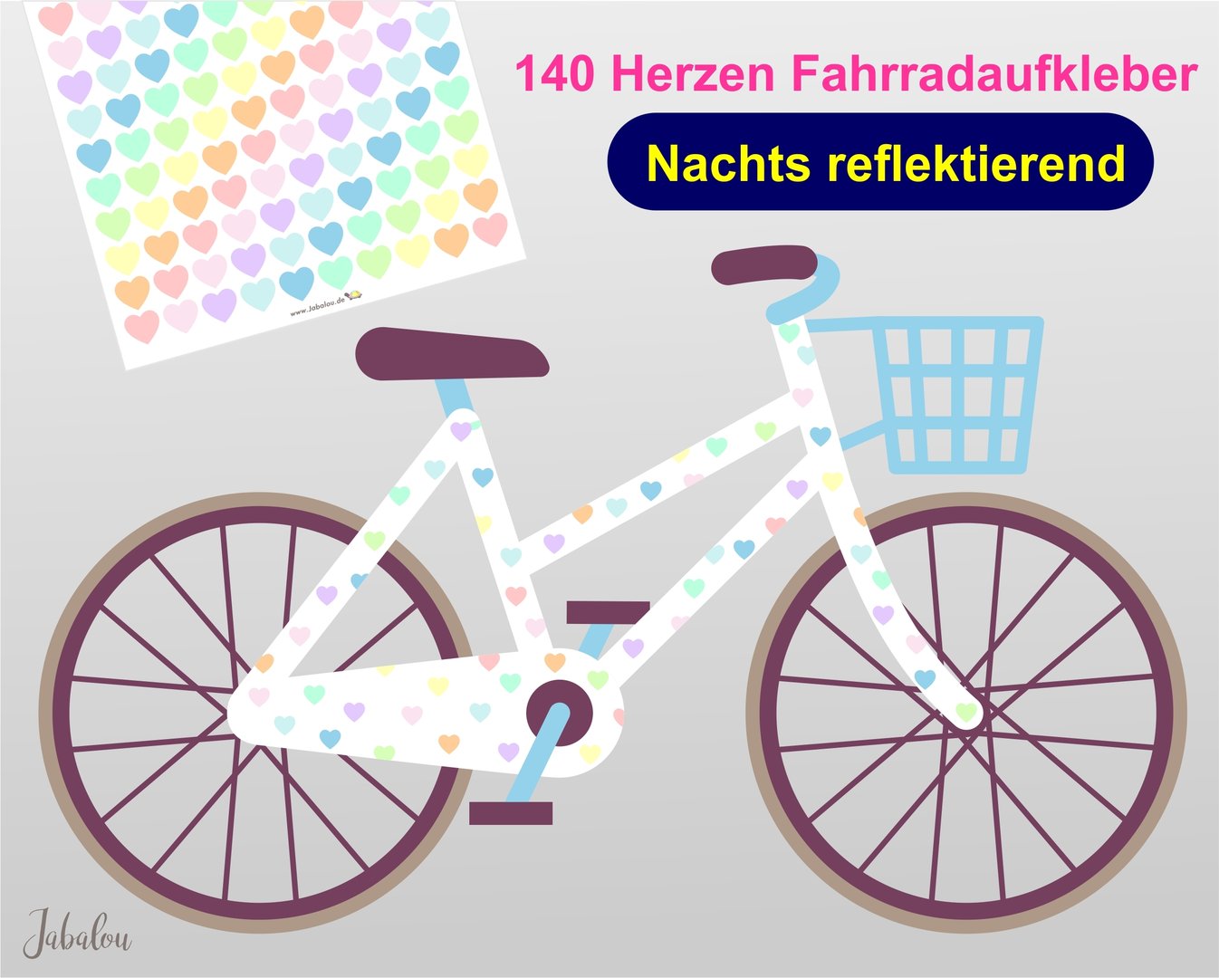 REFLECT Fahrradaufkleber Confetti Herzen Candy