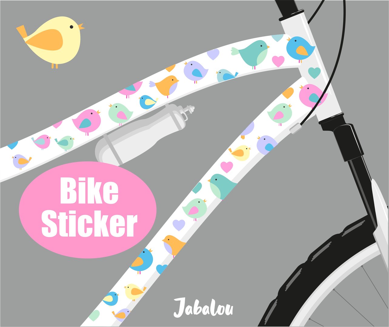 Sticker Vögel pastell wasserfest Aufkleber