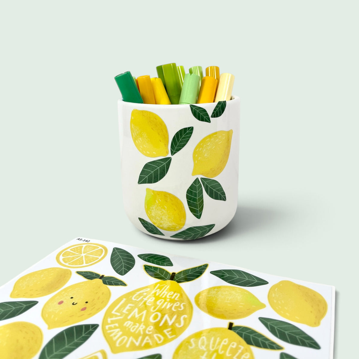 Zitronen Sticker für Büro & Schreibtisch – sonnige Deko für Ordner, Handyhülle & Co.