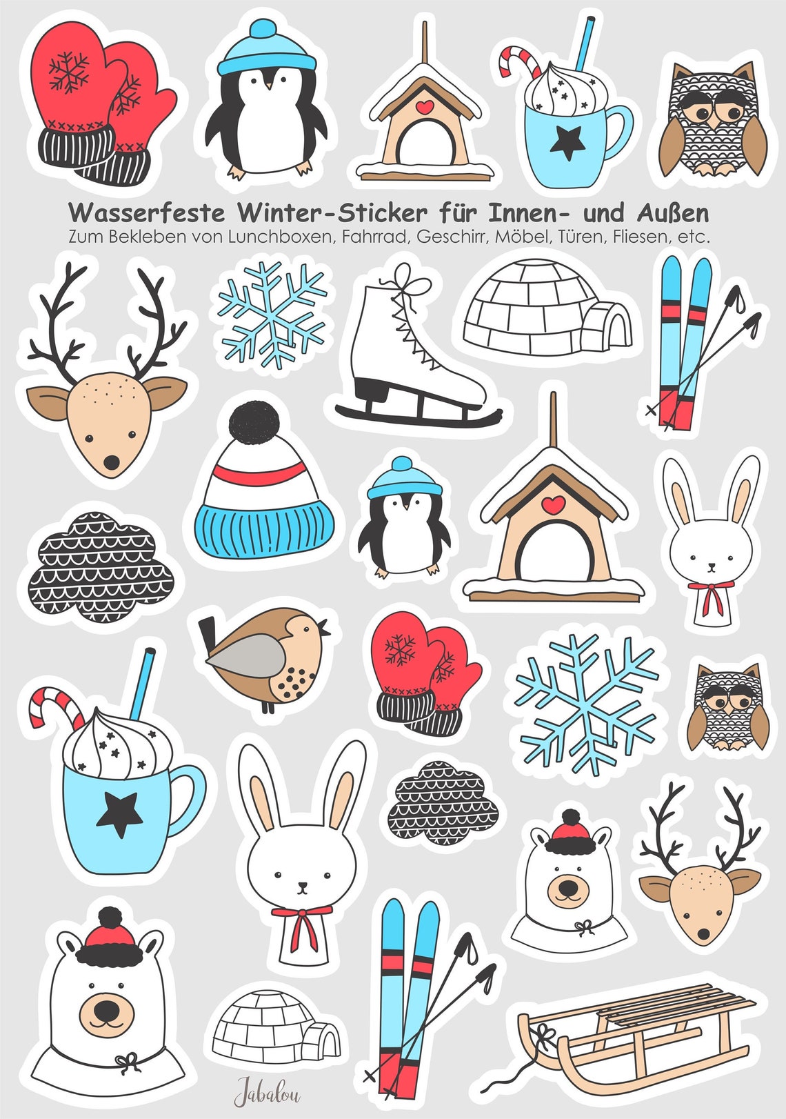 Sticker Winter wasserfeste Aufkleber