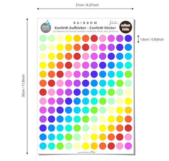 REFLECT Fahrradaufkleber Confetti RAINBOW