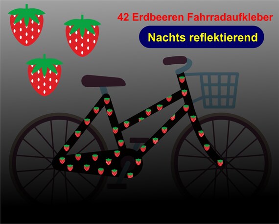 REFLECT Fahrradaufkleber Erdbeeren