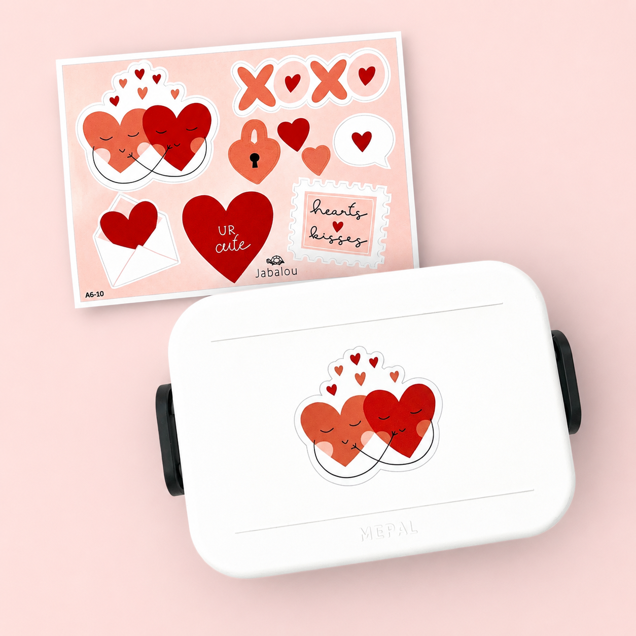 A6 Love Stickerbogen – Valentinstag Herzen & Küsse | spülmaschinenfest