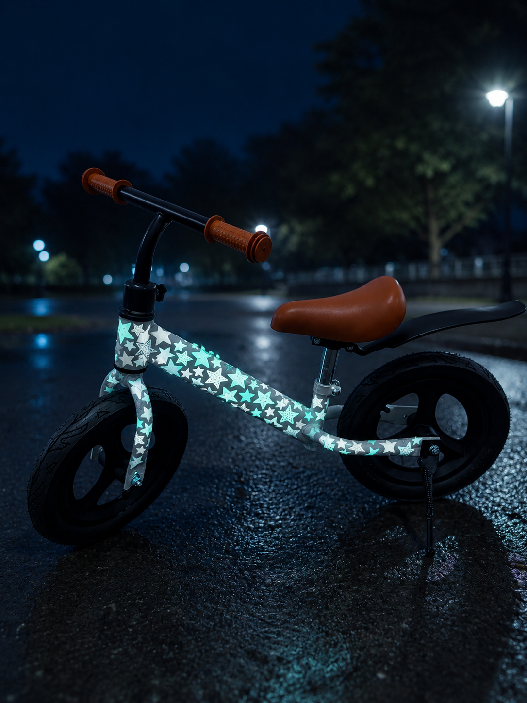 Reflektierende Fahrradaufkleber Sterne Mint - reflektierende Sticker für Fahrrad & Helm